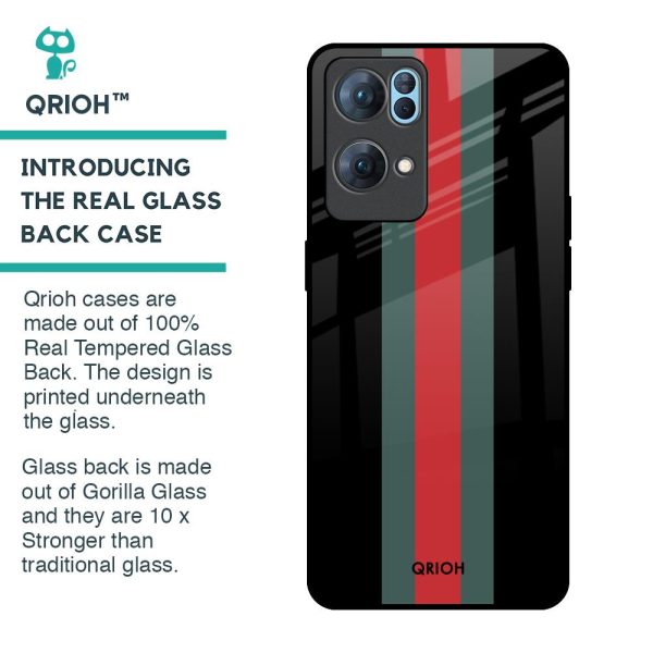 Vertical Stripes Glass Case for Oppo Reno7 Pro 5G on Sale