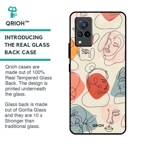 Abstract Faces Glass Case for Vivo V21 Online Hot Sale