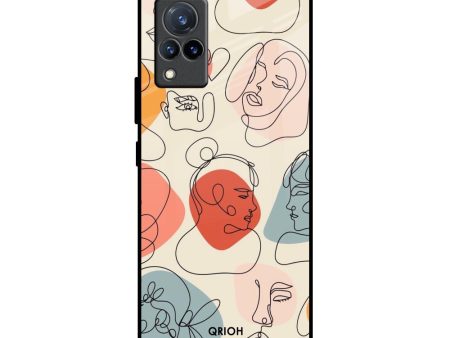 Abstract Faces Glass Case for Vivo V21 Online Hot Sale