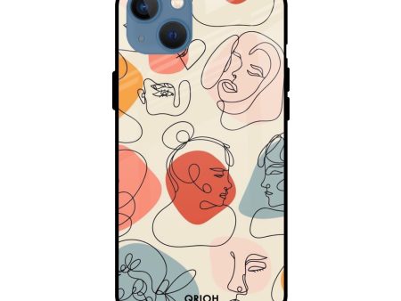 Abstract Faces Glass Case for Apple iPhone 13 Mini Online Hot Sale