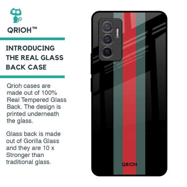 Vertical Stripes Glass Case for Vivo V23e 5G Online