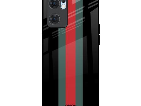 Vertical Stripes Glass Case for Oppo Reno7 5G Cheap