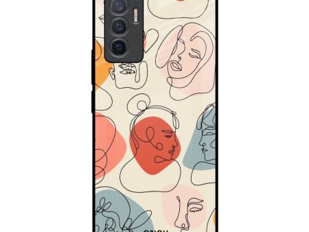 Abstract Faces Glass Case for Vivo V23e 5G Supply