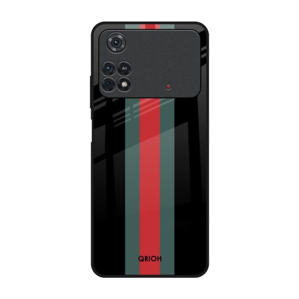 Vertical Stripes Glass Case for Poco M4 Pro For Cheap