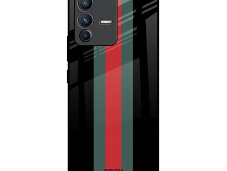 Vertical Stripes Glass Case for Vivo V23 5G Online now