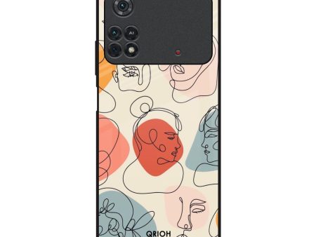 Abstract Faces Glass Case for Poco M4 Pro For Cheap