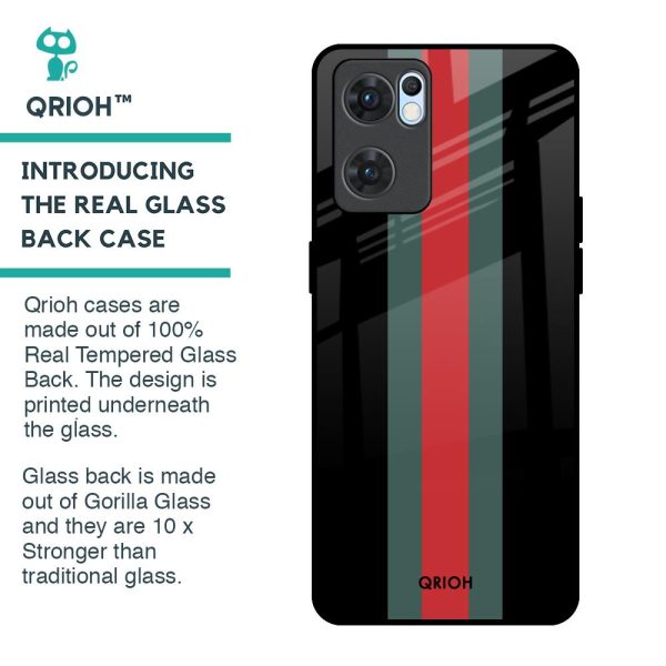 Vertical Stripes Glass Case for Oppo Reno7 5G Cheap