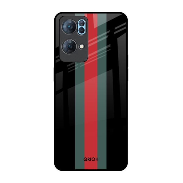 Vertical Stripes Glass Case for Oppo Reno7 Pro 5G on Sale