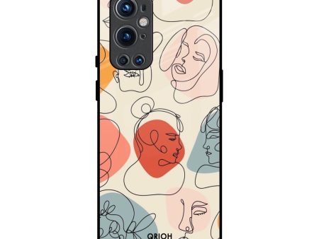 Abstract Faces Glass Case for OnePlus 9 Pro Cheap