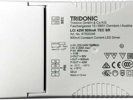 Tridonic LCI 42W 900mA TEC SR LED Driver 87500246 28002497 Online now