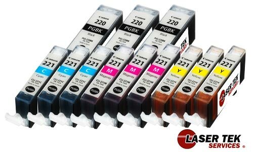 12 Pack Canon PGI220 CLI221 Compatible Ink Cartridge | Laser Tek Services For Sale