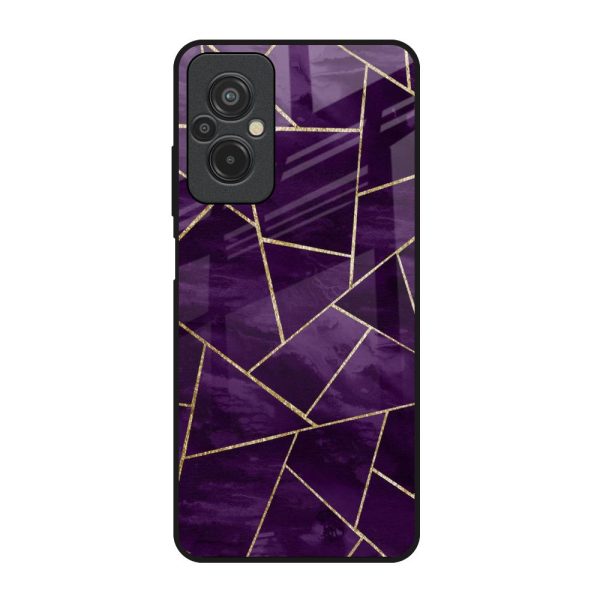 Geometric Purple Glass Case For Redmi 11 Prime Supply