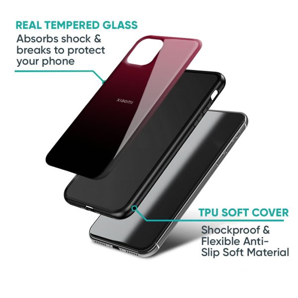 Wine Red Glass Case For Redmi 11 Prime Fashion