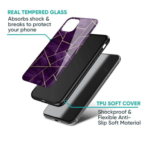 Geometric Purple Glass Case For Redmi 11 Prime Supply