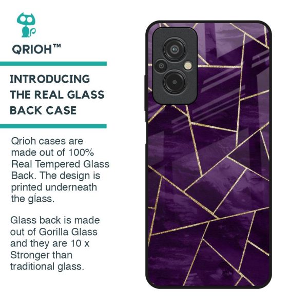 Geometric Purple Glass Case For Redmi 11 Prime Supply