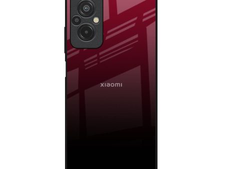 Wine Red Glass Case For Redmi 11 Prime Fashion