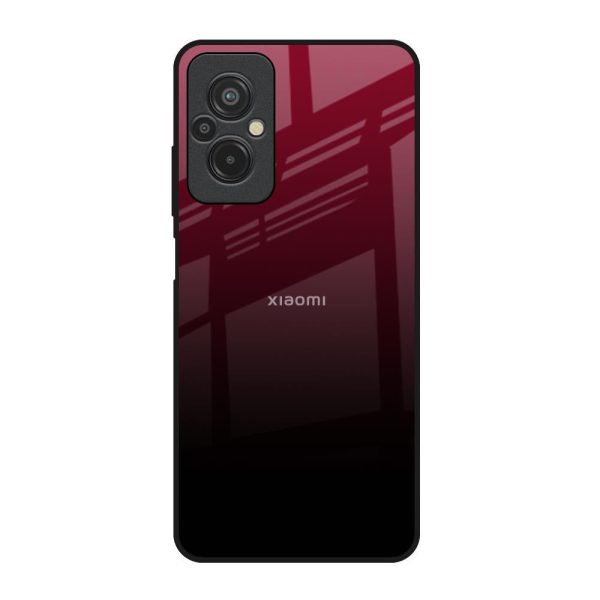 Wine Red Glass Case For Redmi 11 Prime Fashion