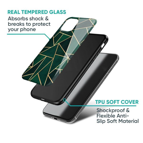 Abstract Green Glass Case For Redmi 11 Prime Online now