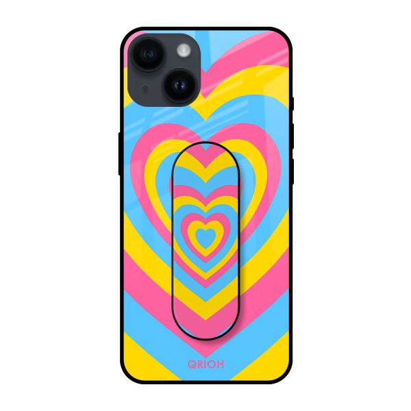 Y2K Heart Glass case with Slider Phone Grip Combo For Discount