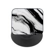 White Texture Marble Glass case with Square Phone Grip Combo Online Hot Sale