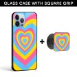 Y2K Heart Glass case with Square Phone Grip Combo Supply