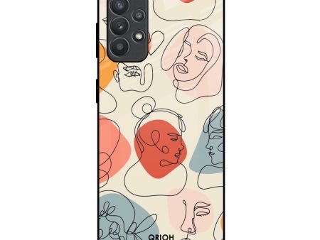 Abstract Faces Glass Case for Samsung Galaxy M32 5G on Sale