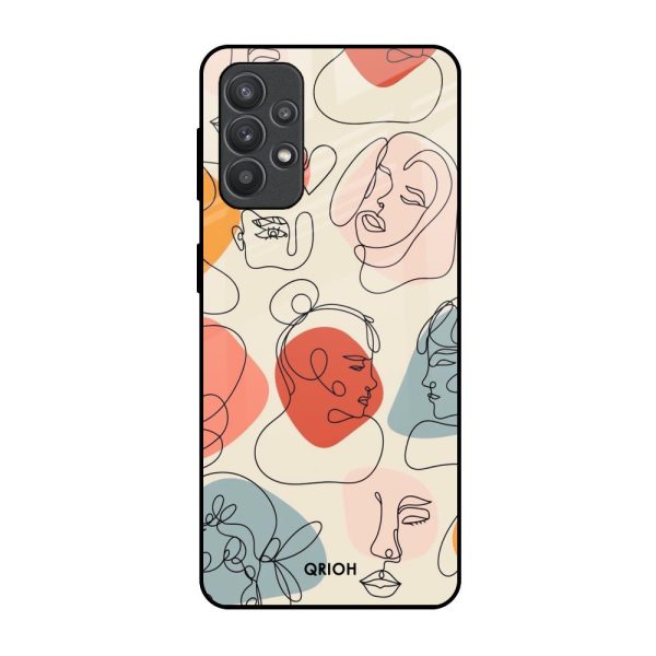 Abstract Faces Glass Case for Samsung Galaxy M32 5G on Sale