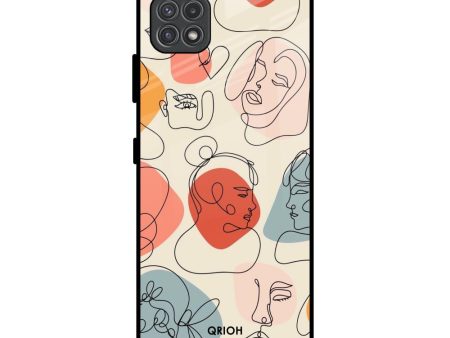 Abstract Faces Glass Case for Samsung Galaxy A22 5G Discount