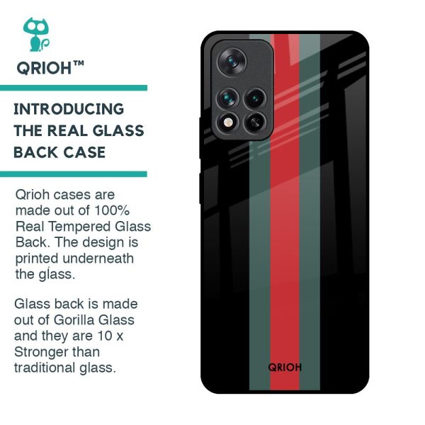 Vertical Stripes Glass Case for Mi 11i Online now