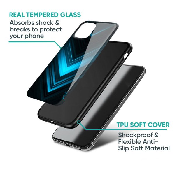 Vertical Blue Arrow Glass Case For Redmi 11 Prime Supply