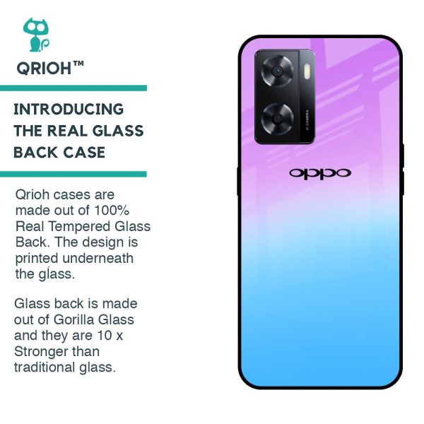 Unicorn Pattern Glass Case for OPPO A77s on Sale