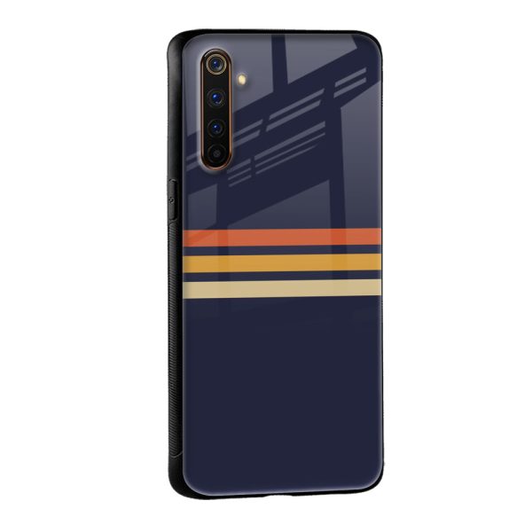 Tricolor Stripes Glass Case For Realme C33 Hot on Sale