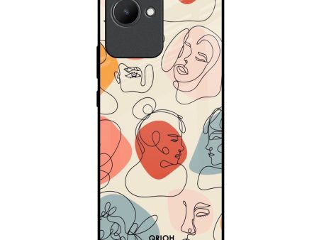 Abstract Faces Glass Case for Realme C30 Cheap