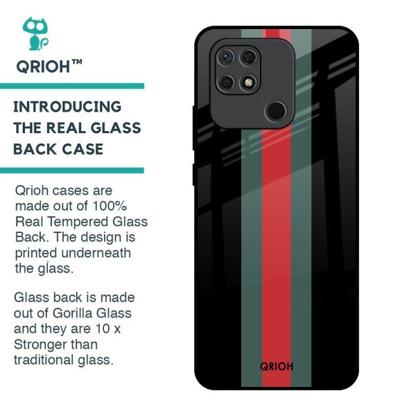 Vertical Stripes Glass Case for Redmi 10 Online now