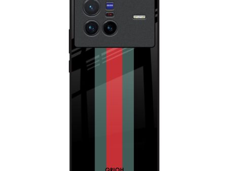 Vertical Stripes Glass Case for Vivo X80 5G Online now