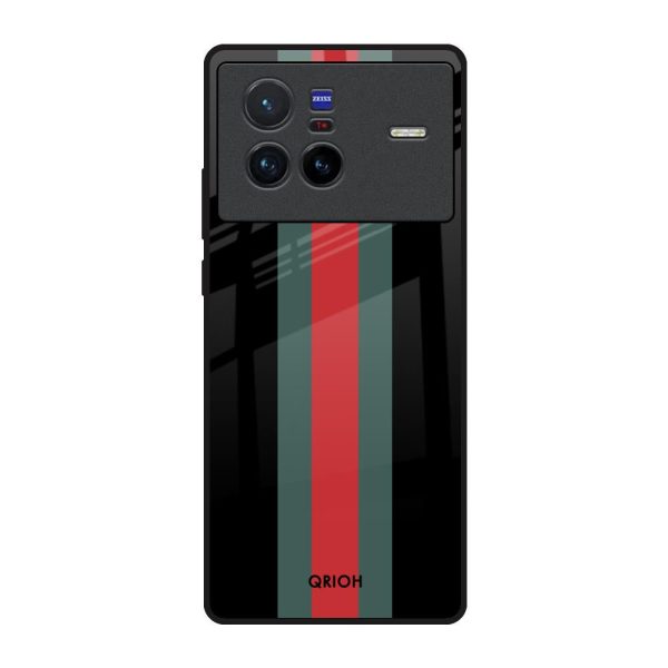 Vertical Stripes Glass Case for Vivo X80 5G Online now