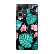 Tropical Leaves & Pink Flowers Glass Case for Oppo F21s Pro Online