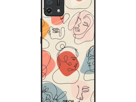 Abstract Faces Glass Case for Oppo A16K Fashion