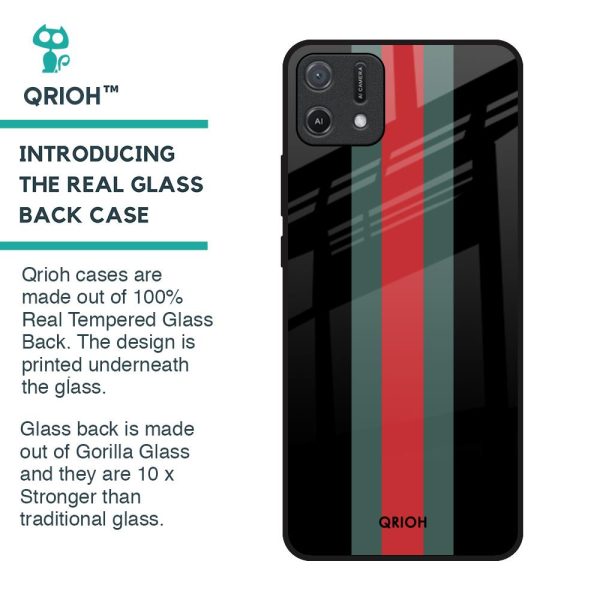 Vertical Stripes Glass Case for Oppo A16K For Sale