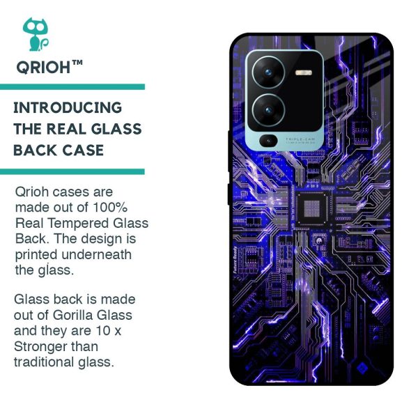 Techno Color Pattern Glass Case For Vivo V25 Pro on Sale