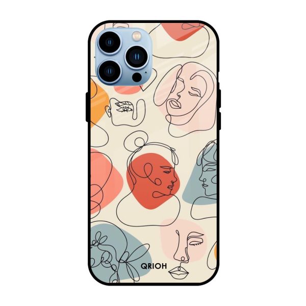 Abstract Faces Glass Case for Apple iPhone 13 Pro Online now