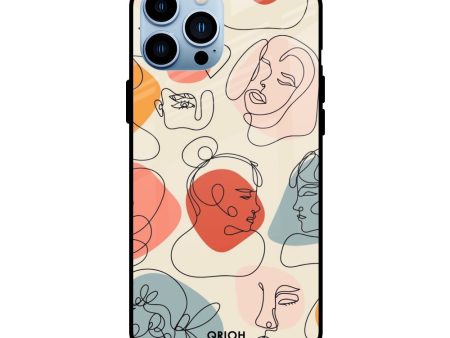 Abstract Faces Glass Case for Apple iPhone 13 Pro Max For Discount