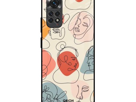 Abstract Faces Glass Case for Redmi Note 11 For Sale