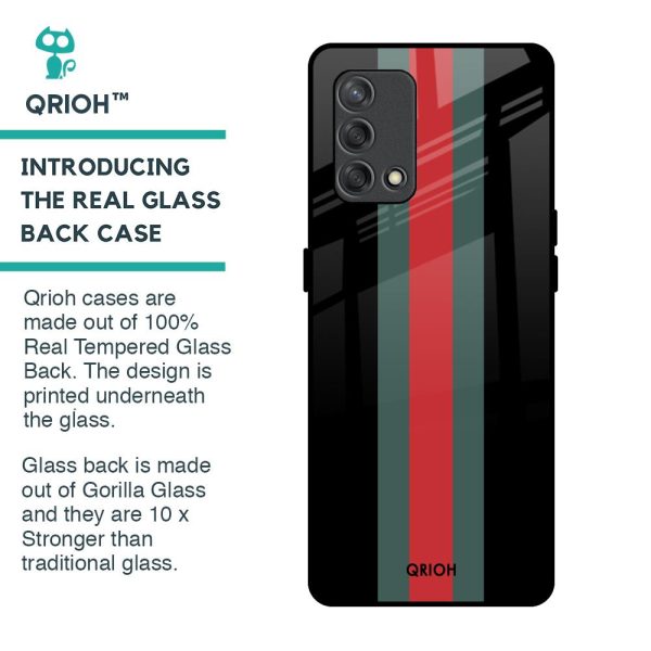 Vertical Stripes Glass Case for Oppo F19s Online now