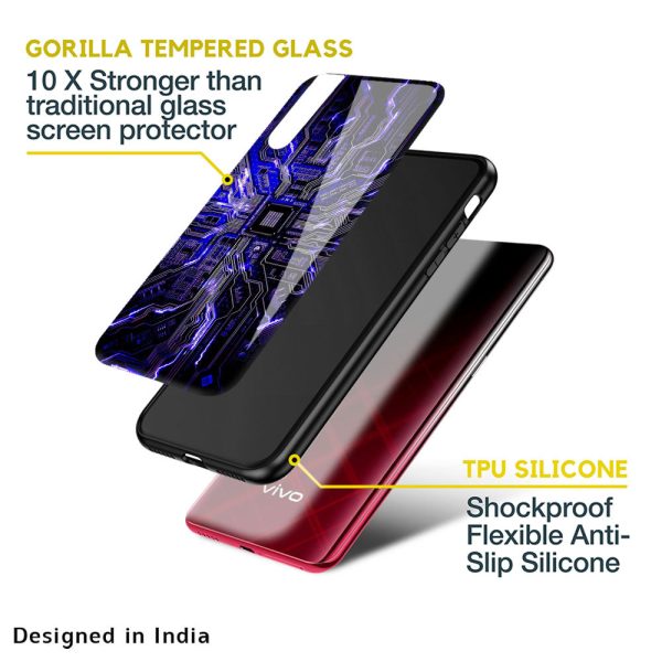 Techno Color Pattern Glass Case For Vivo V25 Pro on Sale