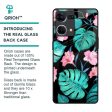 Tropical Leaves & Pink Flowers Glass Case for Oppo F21s Pro Online