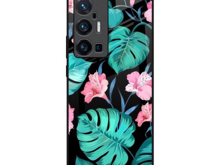 Tropical Leaves & Pink Flowers Glass Case for Vivo X70 Pro Plus Online Hot Sale