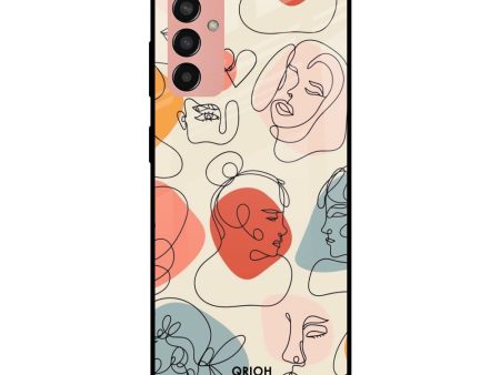 Abstract Faces Glass Case for Samsung Galaxy M13 Online Sale