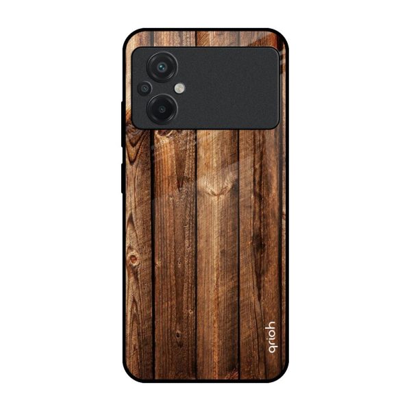 Timber Printed Glass case for Poco M5 Fashion