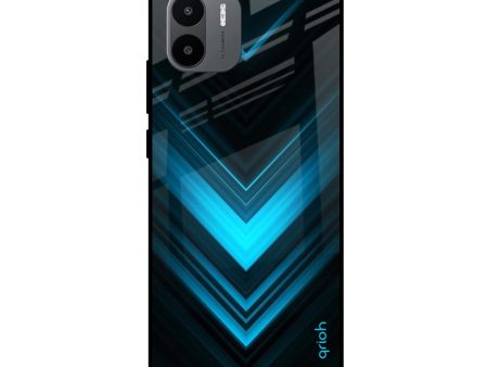 Vertical Blue Arrow Glass Case For Redmi A1 Hot on Sale